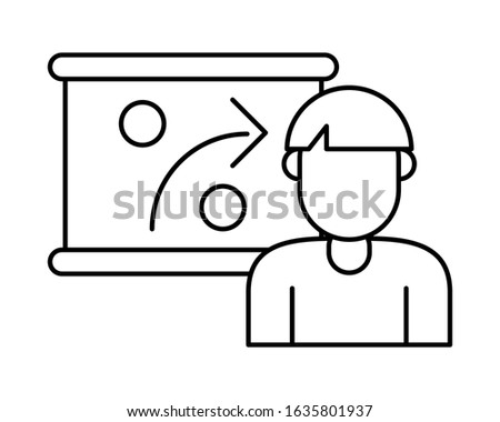 american football sport player character with paperboard vector illustration design