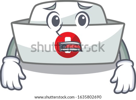 A picture of nurse hat showing afraid look face