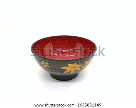 Japanese dishes isolated on white background