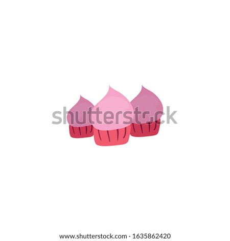 Cupcakes design, Muffins desserts sweet bakery sugar pastry and food theme Vector illustration