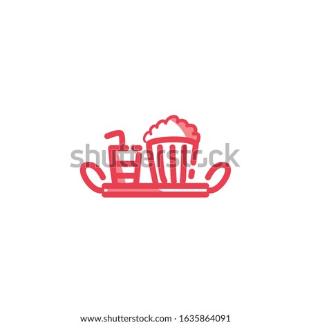 Popcorn and soda design, Eat food restaurant menu dinner lunch cooking and meal theme Vector illustration