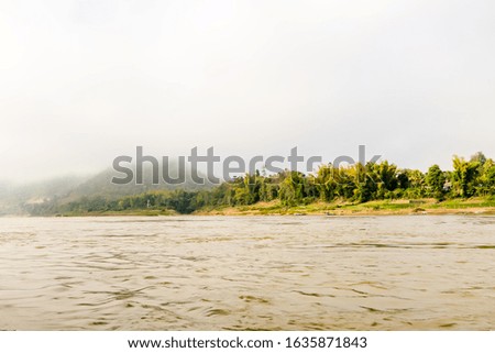 landscape with river and trees, digital photo picture as a background