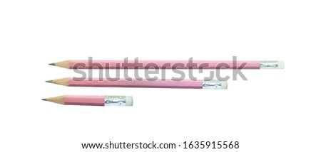 Wooden pencil group isolated on white background.