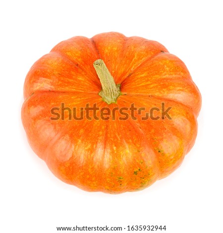 Ripe pumpkin isolated on white background. Healthy food.
