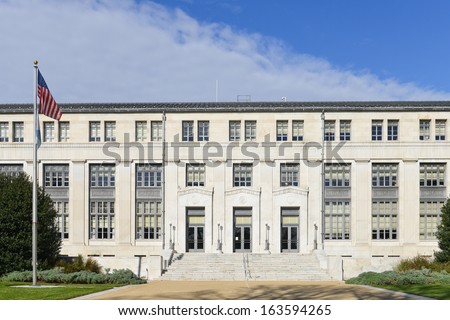 Department of Interior Building in Washington DC, United States Royalty-Free Stock Photo #163594265