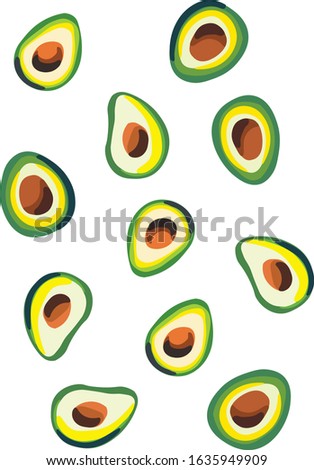 
avocado pattern on a white background