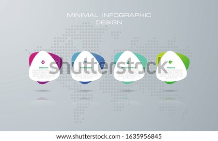 Info graphic template with 4 options, workflow, process chart, diagram, annual report, web design, steps or processes. - Vector
