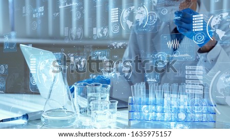 Science technology concept. Research and Development. Drug discovery. Royalty-Free Stock Photo #1635975157