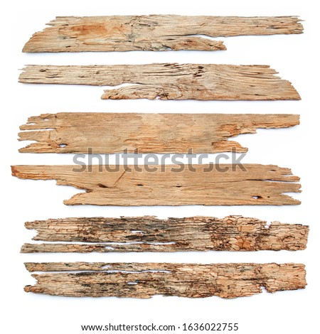old wood board isolated on white background , plank textures.