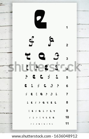 Optical chart used mainly by ophthalmologists