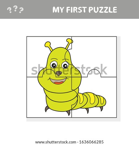 Use puzzle and restore the picture. Paper game for kids. The easy level. My first puzzle