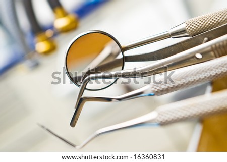 dentist's instruments with shallow depth of field Royalty-Free Stock Photo #16360831