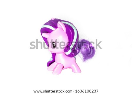 Pony horse unicorn toy on white background
