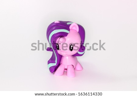 Pony horse unicorn toy on white background