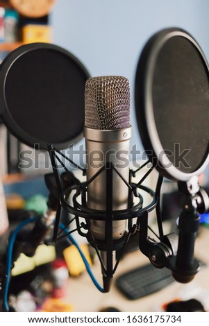 tube condenser microphone vocal recording - home studio 