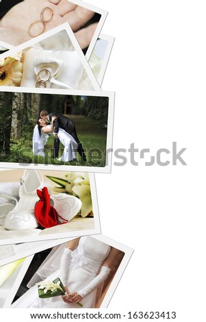 pile of wedding photos