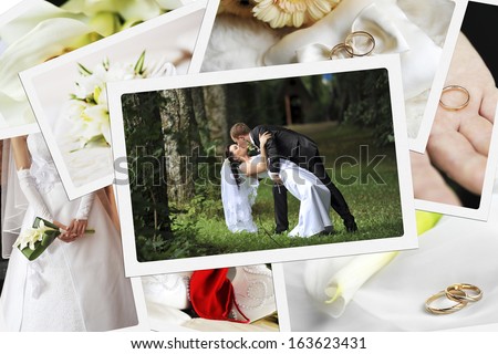 pile of wedding photos