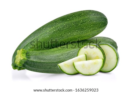 zucchini isolated on white background. full depth of field