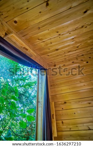 window in a wooden house, digital photo picture as a background