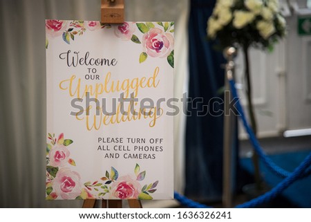 Unplugged Wedding No Photos Please sign. Wedding Photographer Media Announcement Request