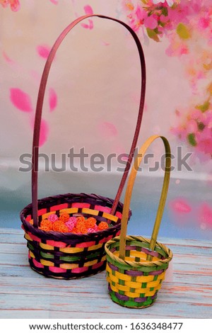 Decorative wooden baskets and boxes for decorating holiday tables