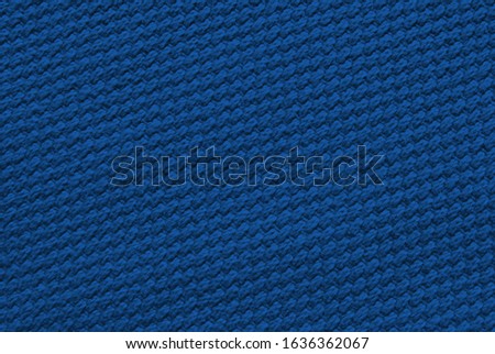 Blue natural fabric texture, pique fabric texture or background