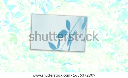 card mockup  for greeting card ,business card .leaves background