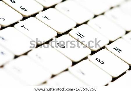 Notebook keyboard close up.