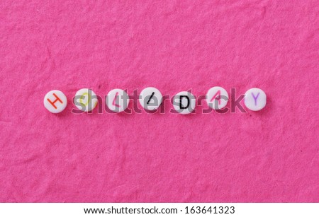 holidays - isolated text in pink