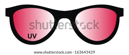 UV glasses,red glass and black frame