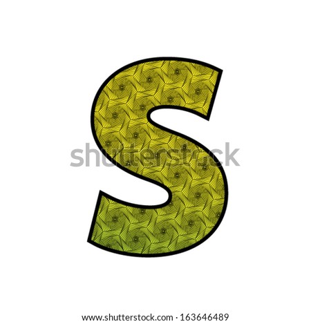Font with geometric pattern - letter S
