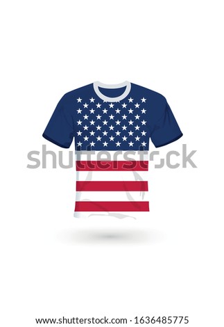Sport shirt in colors of United States flag. Vector illustration for sport, championship and national team, sport game