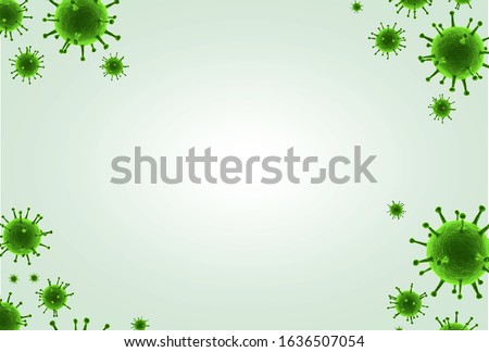 world Corona virus attack concept. world/earth put mask to fight against Corona virus. Concept of fight against virus, danger and public health risk disease.Many Virus attack isolated on green Royalty-Free Stock Photo #1636507054