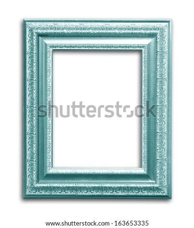 Green picture frame. Isolated on white background 