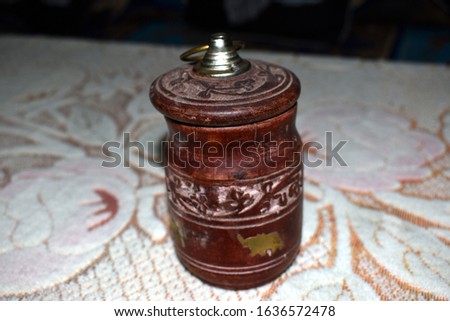 Beautiful picture of wooden pot at home