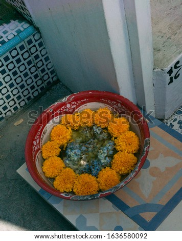 yellow flower on the bowl