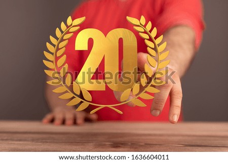 20 Digital number Years Anniversary 3d background
