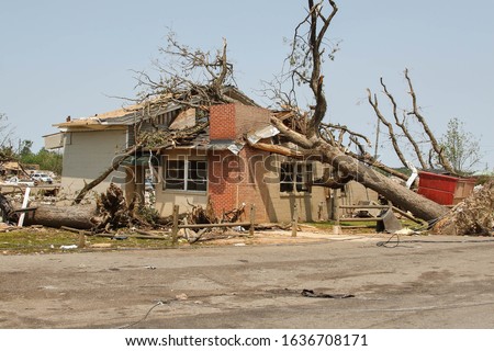 One of hundreds of destroyed homes from an EF4 tornado that hit Tuscaloosa Alabama on April 27 , 2011. Royalty-Free Stock Photo #1636708171