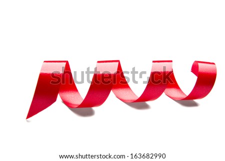 red ribbon isolated on white background