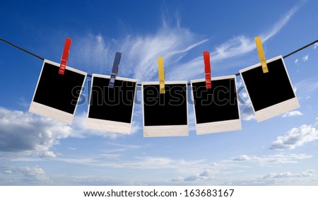 photo frames isolated over sky background