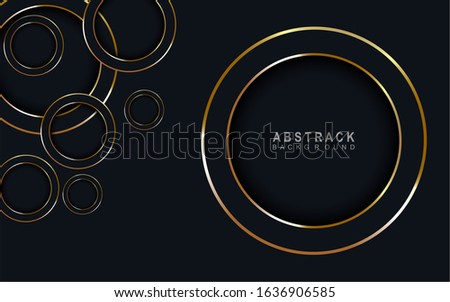 abstract circle background with golden line. Vector luxury illustration eps10.