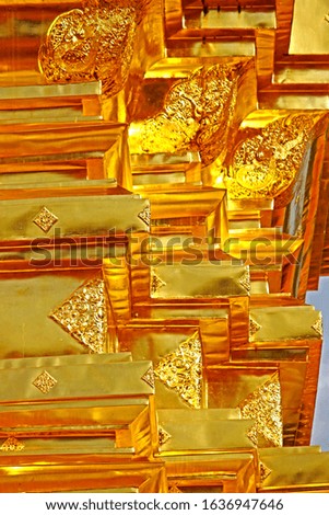 Detail of golden pagoda for worship