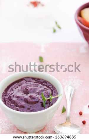 Blueberry and While Peach Baby Puree
