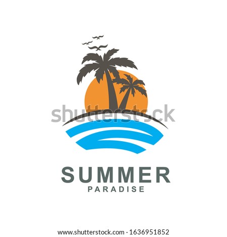 palm trees logo design vector , this logo is really good for a resort, tour travel , and tourism company 