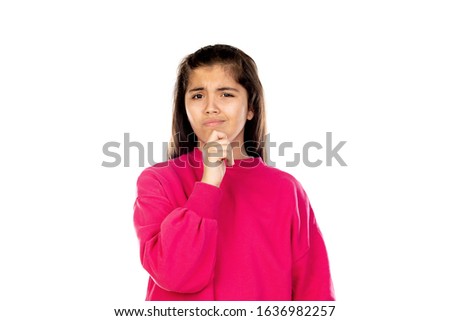 Adorable young girl isolated on a white background