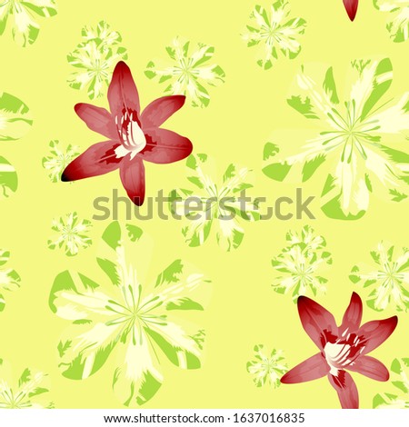 Philippine Flowers. Seamless Pattern with Brasilian Jungle. Big Texture in Fresh Colors. Modern Background for Dress, Swimwear, Tablecloth. Vector Seamless Pattern with Philippine Flowers