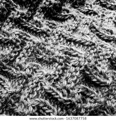 Cable Knit Texture. Gray Wool Pattern. Silver Knitting Texture. Scandinavian Geometric. Knitted Background. Monochrome Pullover. Monochrome Scandinavian Borders.
