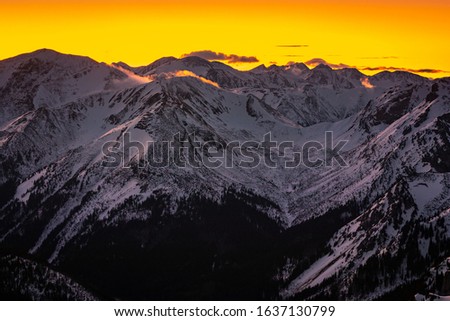 Winter in Tatra Moutains in Poland. High Tatras landscape photos.