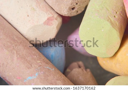 Close up of different color crayons.