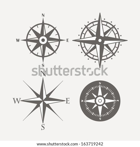 Wind rose retro design vector collection Royalty-Free Stock Photo #163719242